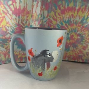 Eeyore Disney Store Exclusive Mug Blue Poppy Flowers Bumble Bee Winnie Pooh